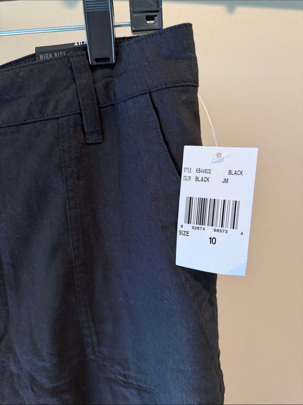 Kut from the Kloth 10 Topaz Black High-Waist Crop Wide Leg Linen Blend Pants - Picture 4 of 11